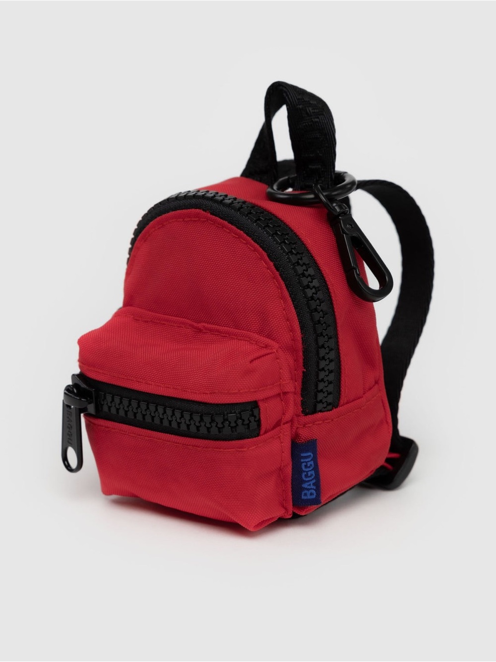 BAGGU Mini Backpack Keychain in Candy Apple Red